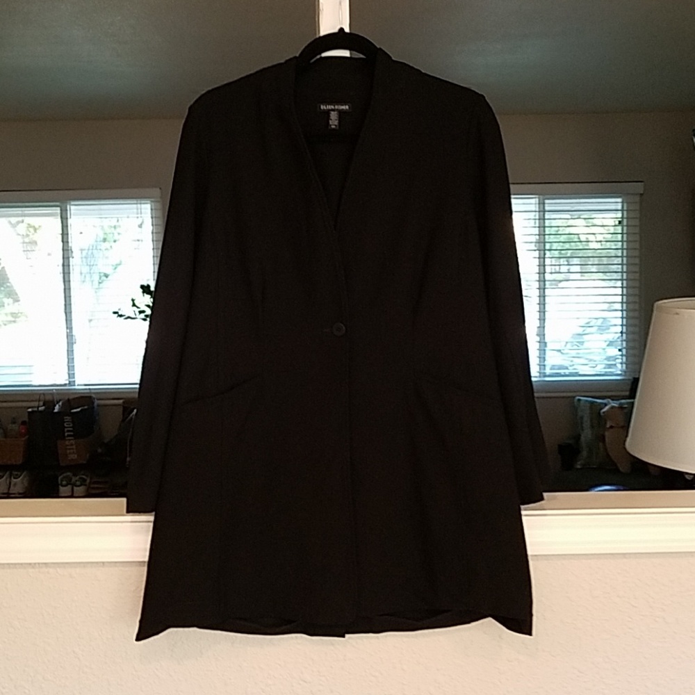 Eileen Fisher Long Black Sweater Jacket  Women's S